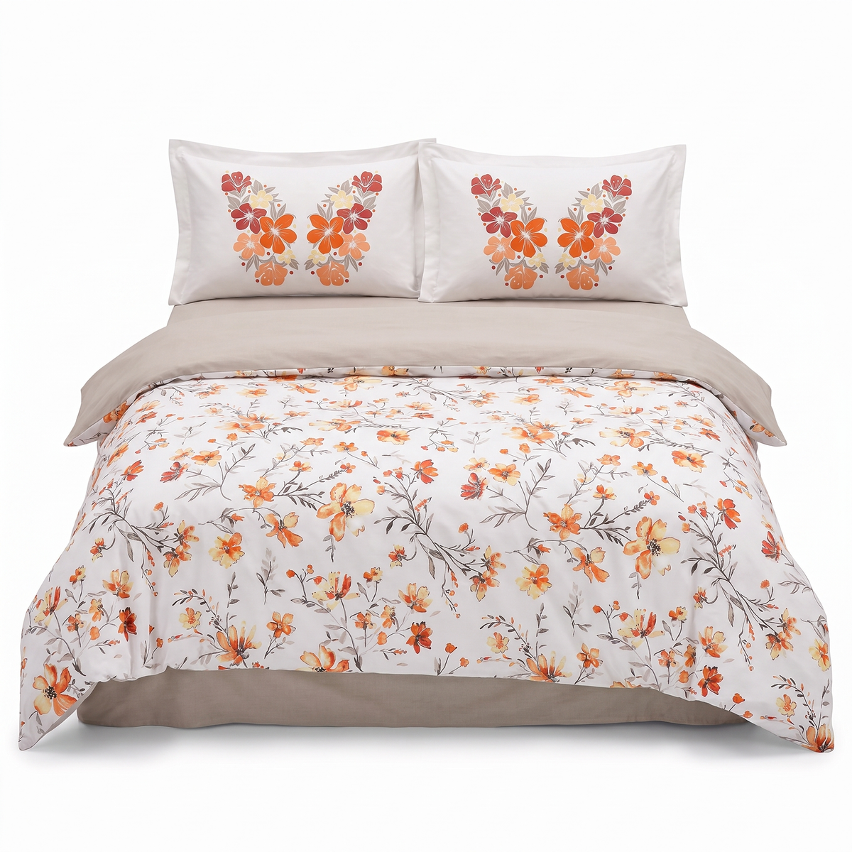 Komplet pościeli z popeliny HOBBY BELIS ORANGE – 4 elementy — widok z przodu