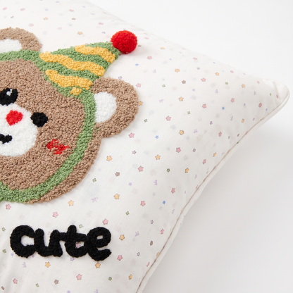 Kołdra dziecięca 2 w 1, która zmienia się w poduszkę – Miś «cute» – szczegół