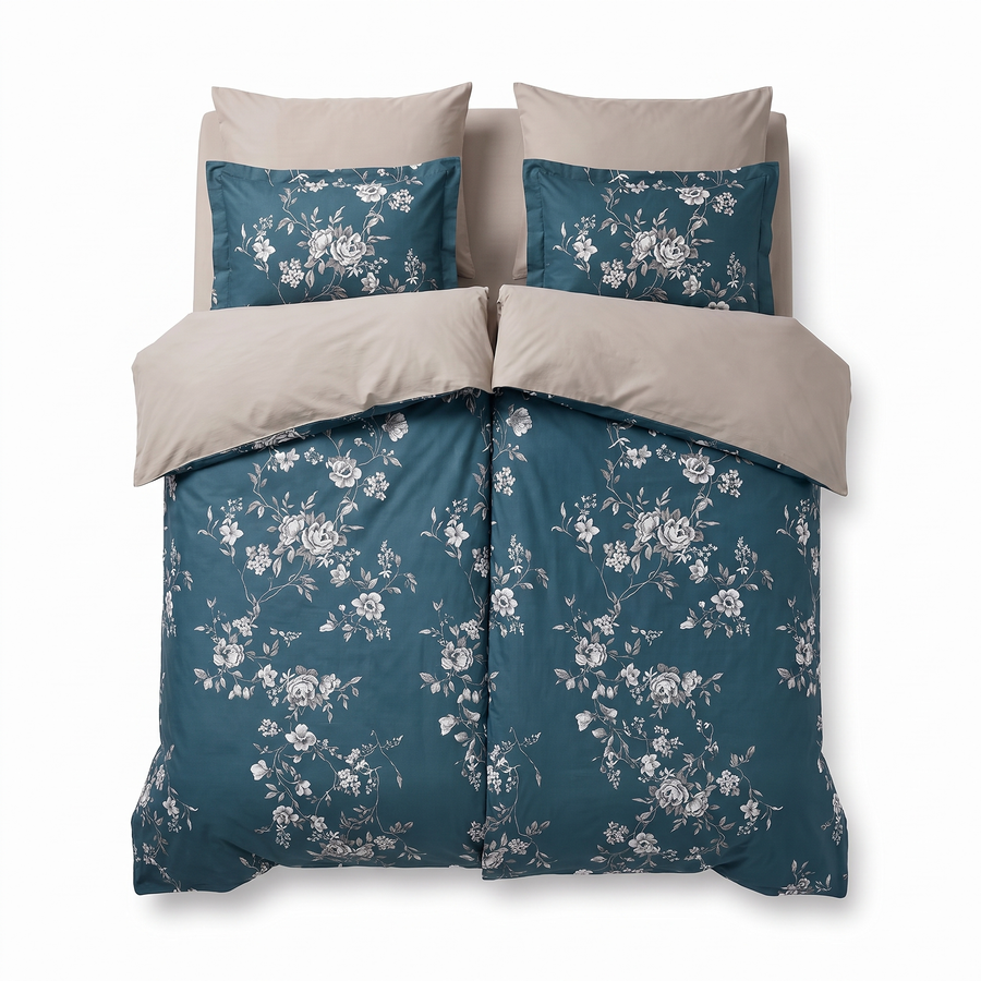 Komplet pościeli z 2 poszwami ARYA TURQUOISE — widok z przodu
