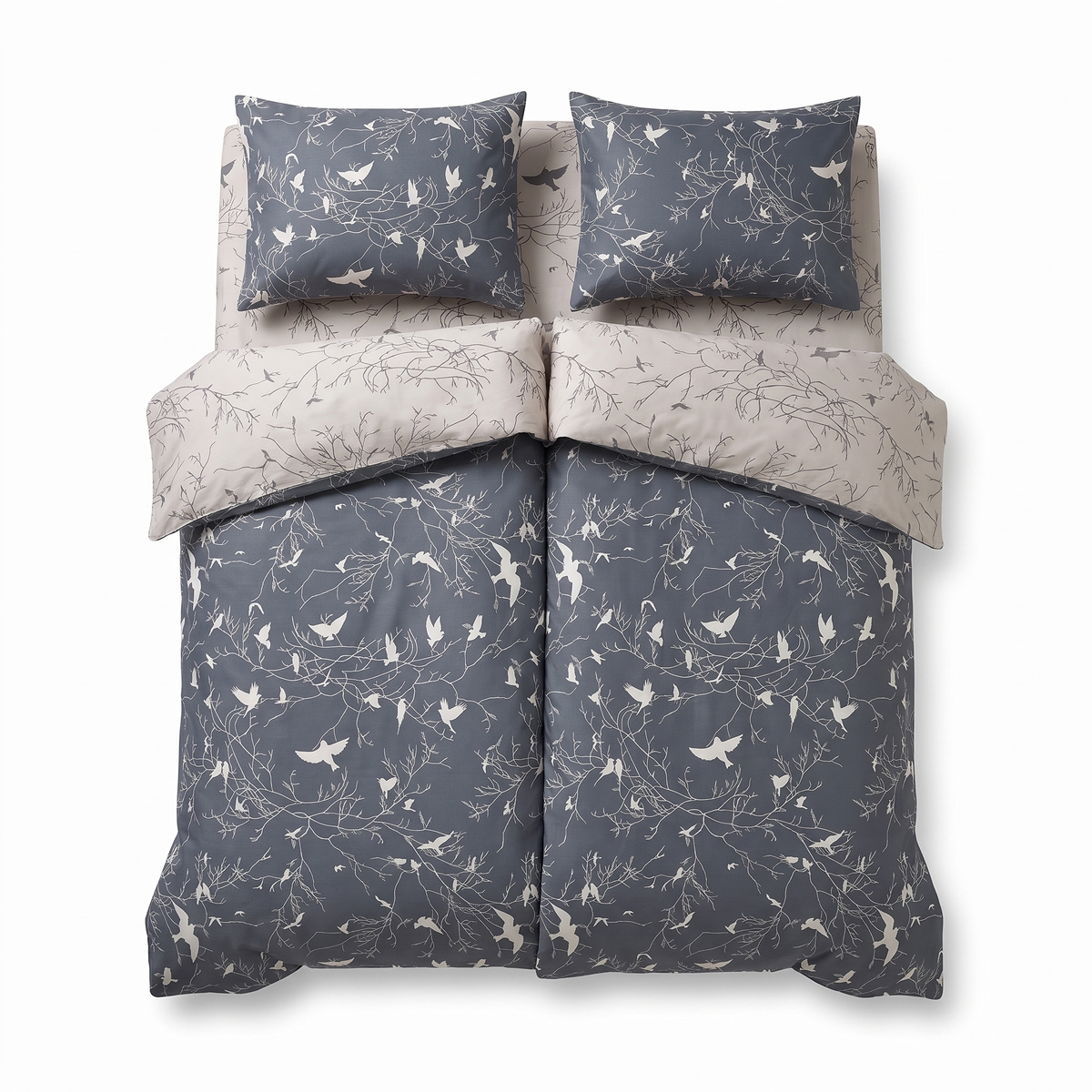 Komplet pościeli z 2 poszwami FREEDOM GREY — widok z przodu