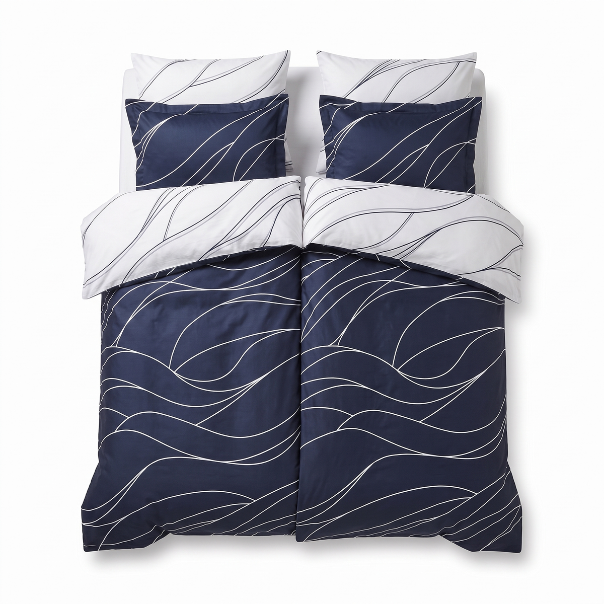 Komplet pościeli z 2 poszwami MESY NAVY BLUE — widok z przodu
